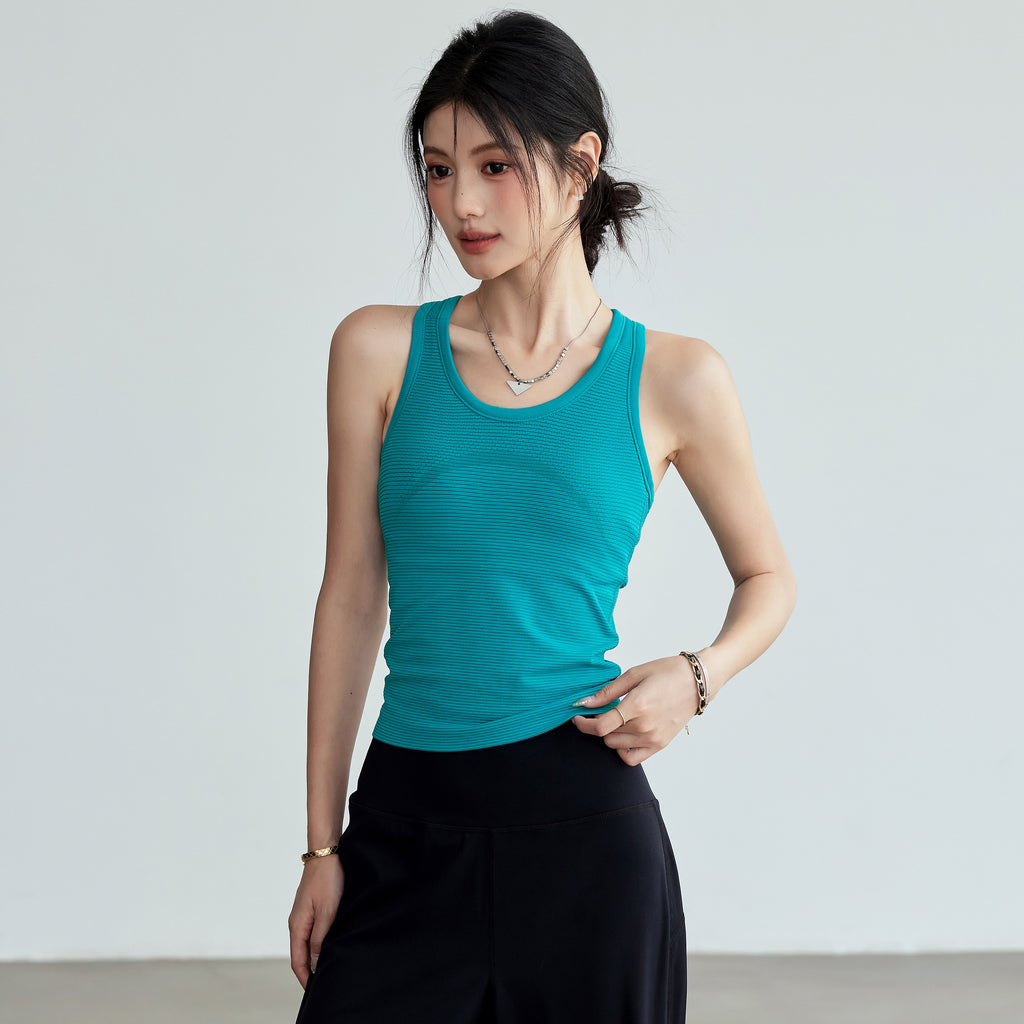 Womens I-beam Back-support Sports Tank Top For Shock-absorbing Running