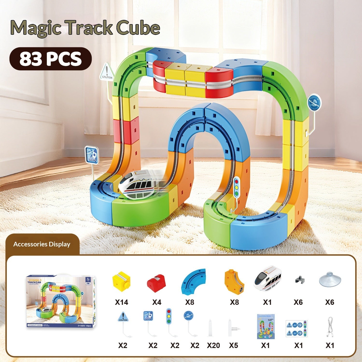 Non-magnetic Building Block Track Car For Children Electric