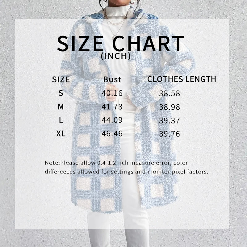 Women's Lightweight Plaid Jacket, Button Down Fleece Jacket, Long Sleeve Fall Outerwear Coat