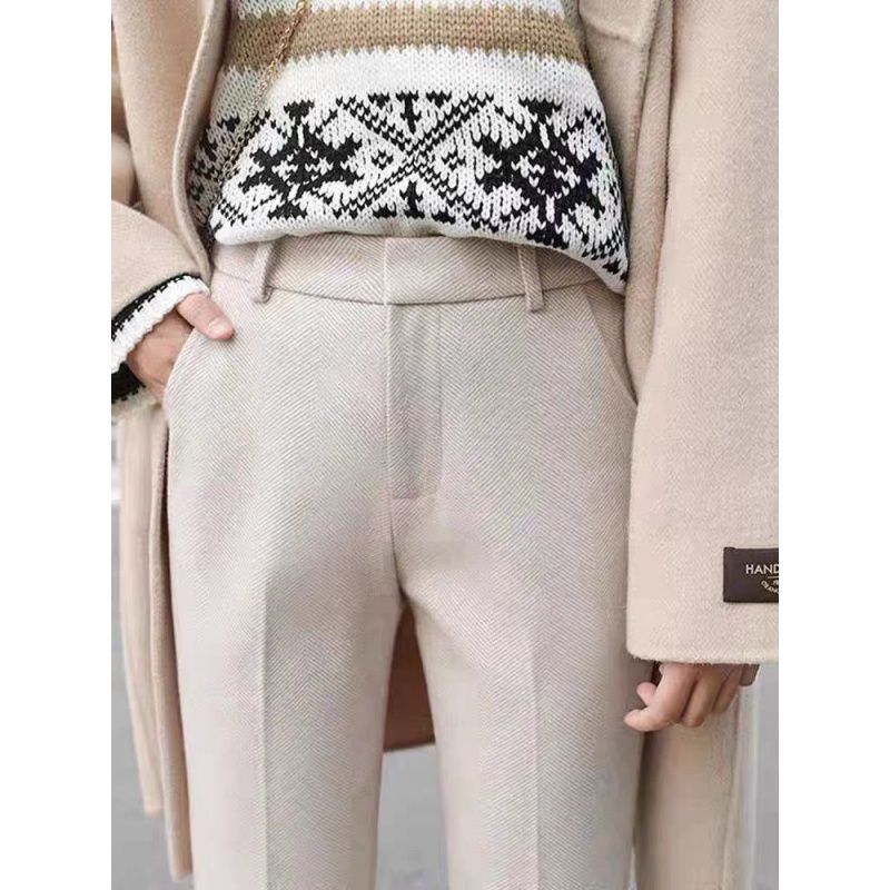 Thickened Wool High-waist Wide-leg Pants Create A Slimming