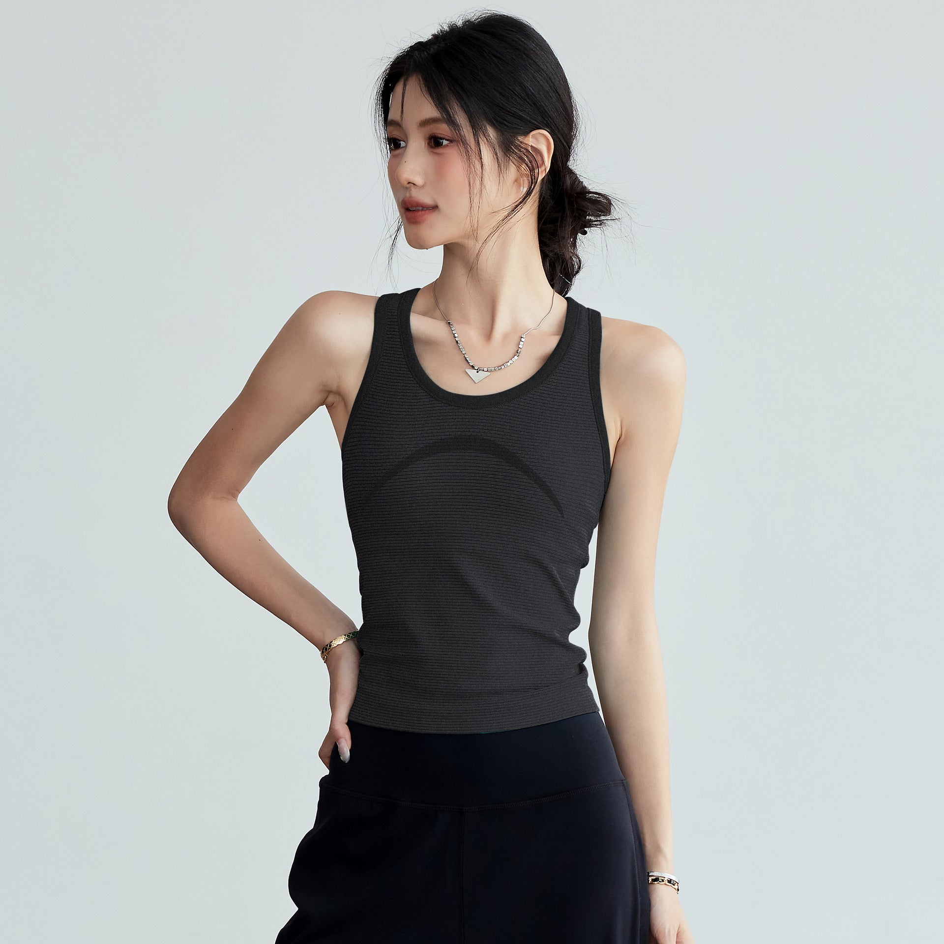 Womens I-beam Back-support Sports Tank Top For Shock-absorbing Running