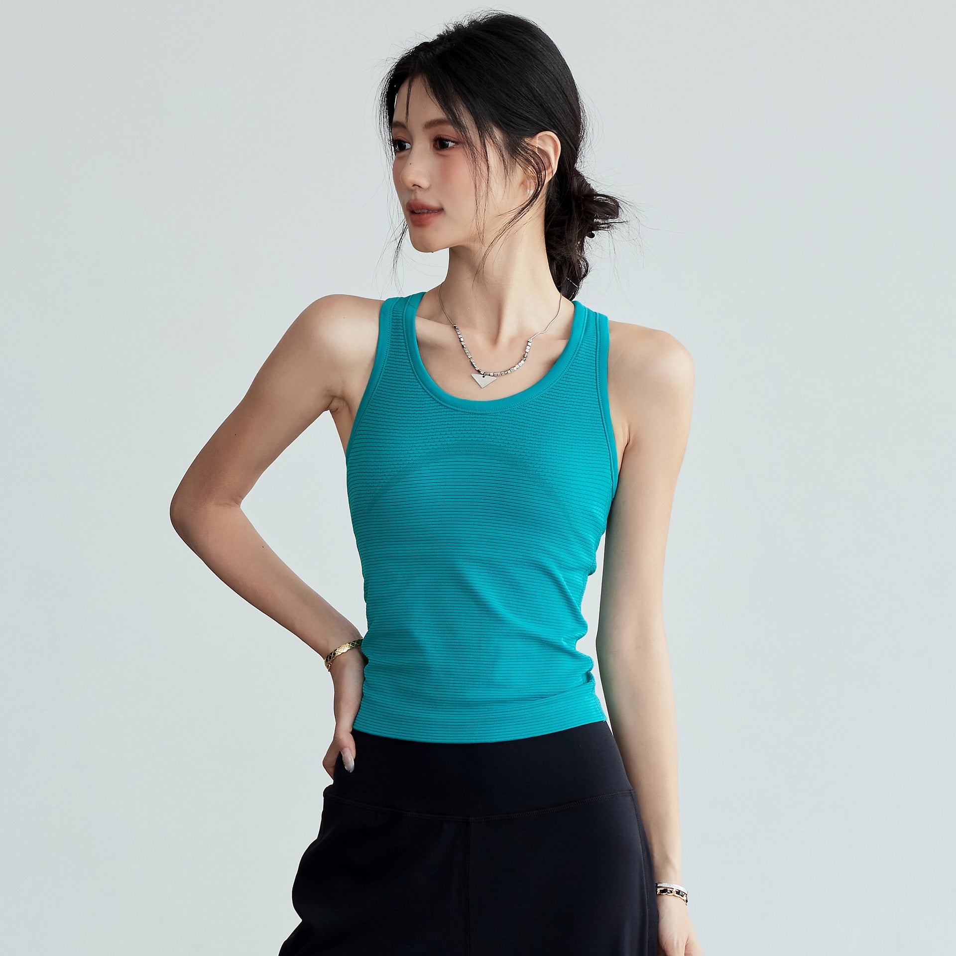 Womens I-beam Back-support Sports Tank Top For Shock-absorbing Running