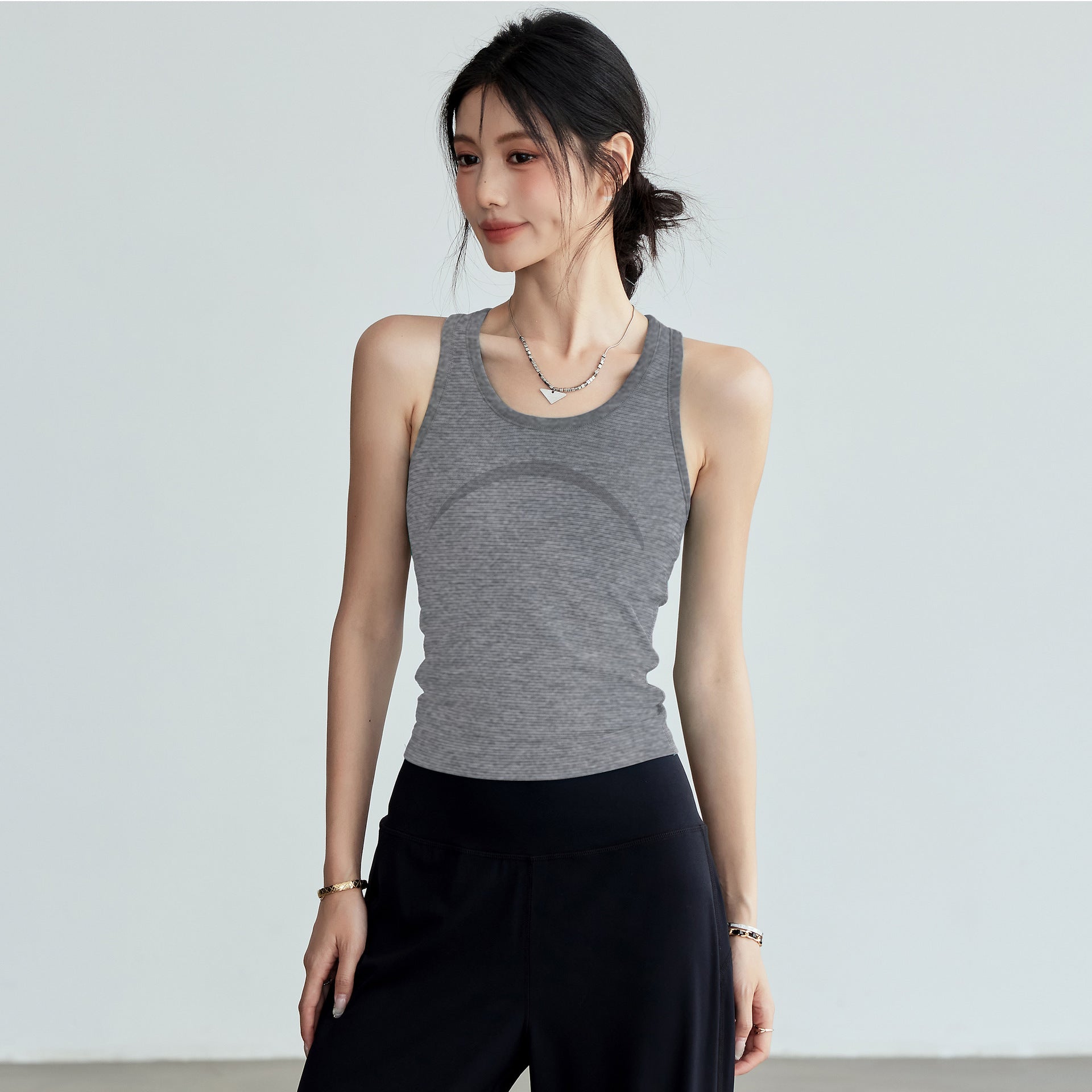 Womens I-beam Back-support Sports Tank Top For Shock-absorbing Running