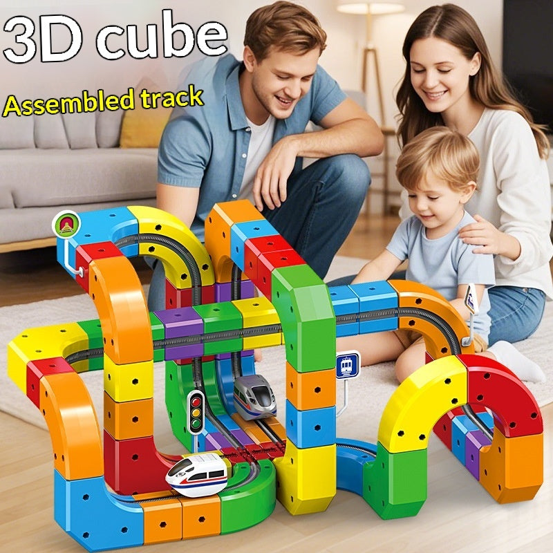 Non-magnetic Building Block Track Car For Children Electric