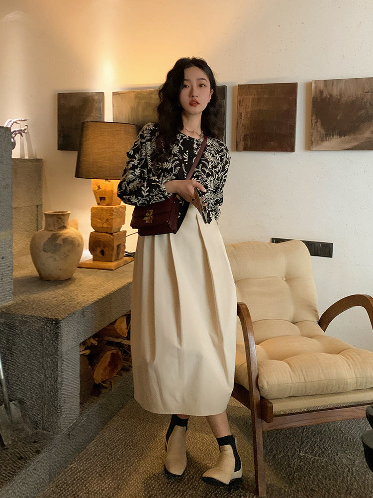 Women's Retro Thin Embroidered Shirt Top