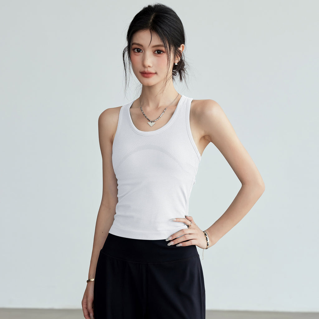 Womens I-beam Back-support Sports Tank Top For Shock-absorbing Running