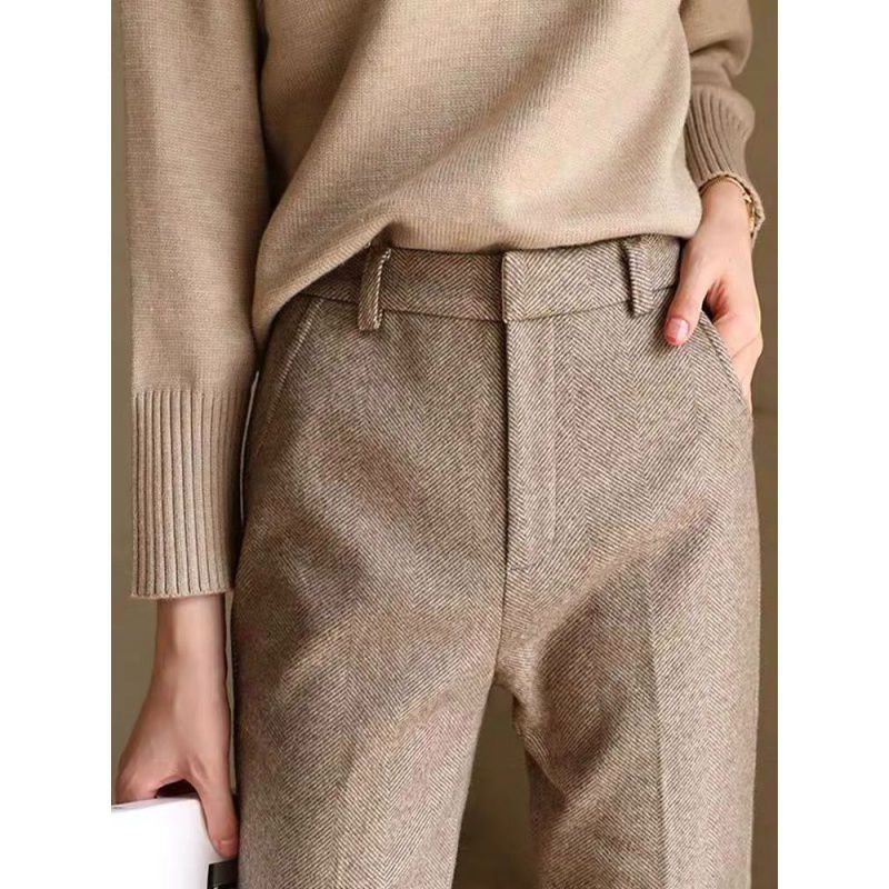 Thickened Wool High-waist Wide-leg Pants Create A Slimming