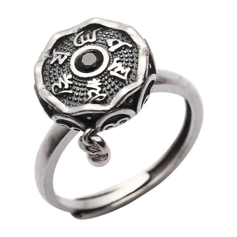 Vintage Six Word Mantra Spinning Ring