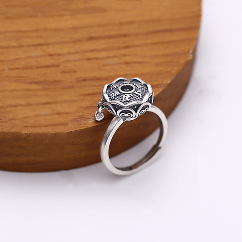 Vintage Six Word Mantra Spinning Ring