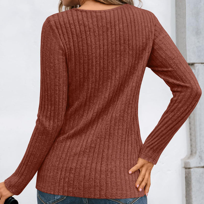 Women's Hollow Out Pullover - Soft Lightweight Long Sleeve Top For 2025 Spring Fall Outfits