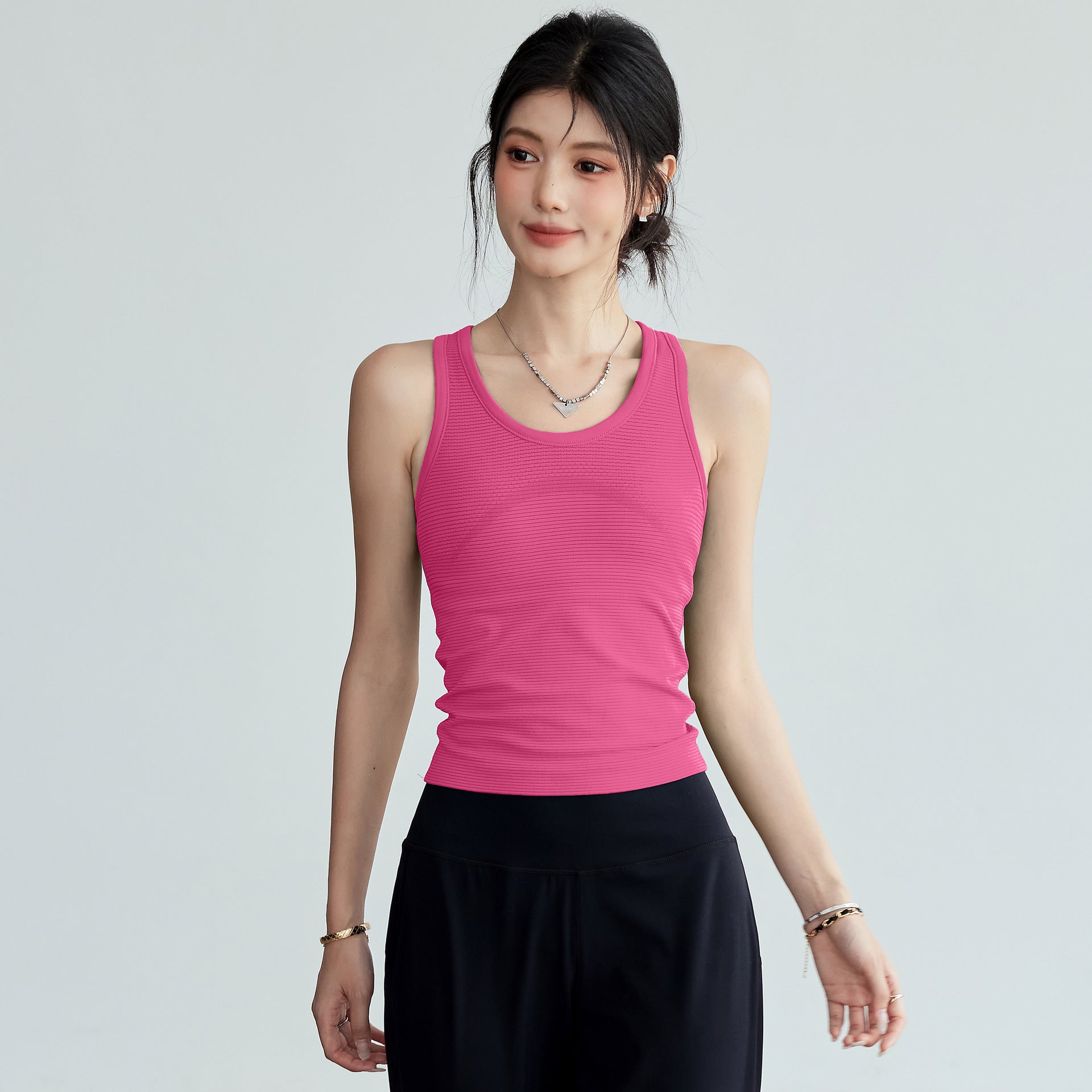 Womens I-beam Back-support Sports Tank Top For Shock-absorbing Running