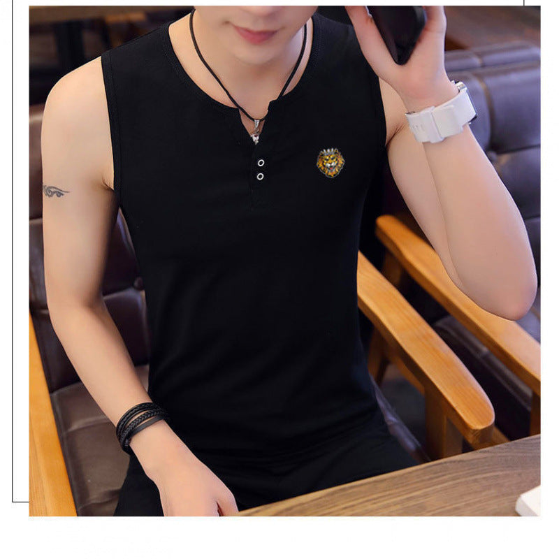 Men's Cotton Sleeveless Short-sleeve T-shirt